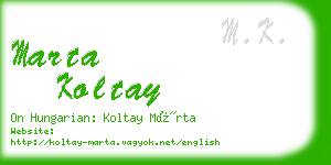 marta koltay business card